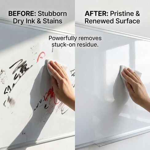 100 قطعة من مناديل تنظيف السبورة البيضاء غير الكحولية، منظف السبورة البيضاء الجاف، مناديل غير سامة، آمنة لجميع الأسطح، تزيل البقع والبقايا بسهولة دون إتلاف السبورات البيضاء in Kuwait