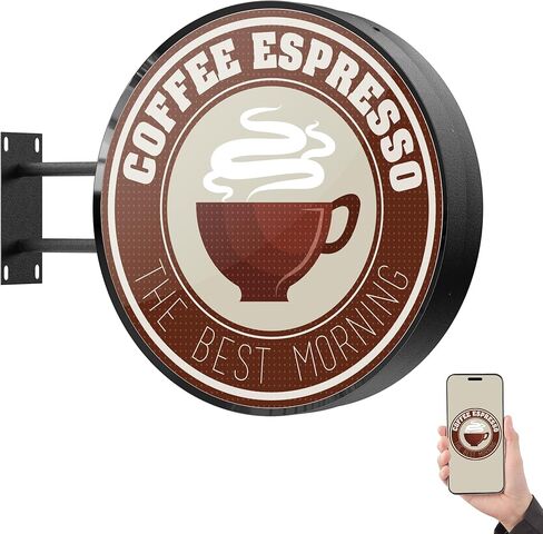 لافتات دائرية رقمية LED خارجية - لافتة متجر رقمية P2.5 مثبتة على الحائط مع IP65 مقاومة للماء ودرجة سطوع عالية تبلغ 3000 شمعة/م²، شاشة دائرية لمتجر البيع بالتجزئة والإعلانات التجارية (على الوجهين) in Kuwait