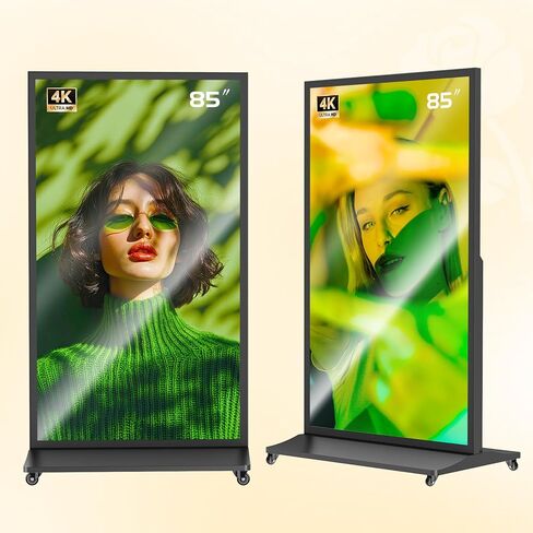 شاشة عرض رقمية كاملة الشاشة مقاس 75 بوصة من MWE، كشك عرض إعلانات داخلي، 4K UHD، شاشة مقسمة، نظام تشغيل Android، WiFi، إدارة CMS عن بعد، لأعمال البيع بالتجزئة in Kuwait