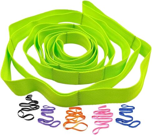 Yoga Strap Stretching Strap 10 Loops Non-Elastic Exercise Strap for Pilates, Dance Exercise Training Multi-Loop Stretching Band in Saudi Arabia