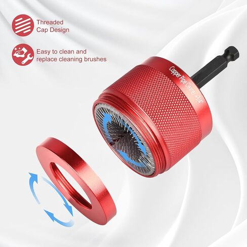 منظف ​​أنابيب نحاس معدني 1/2 بوصة و3/4 بوصة و1 بوصة للمثقاب، مع ساق سداسية 1/4 بوصة و6 شفرات فرشاة و6 فرش تنظيف الأنابيب، وأدوات سباكة للتنظيف والتلميع وإزالة الصدأ in Kuwait