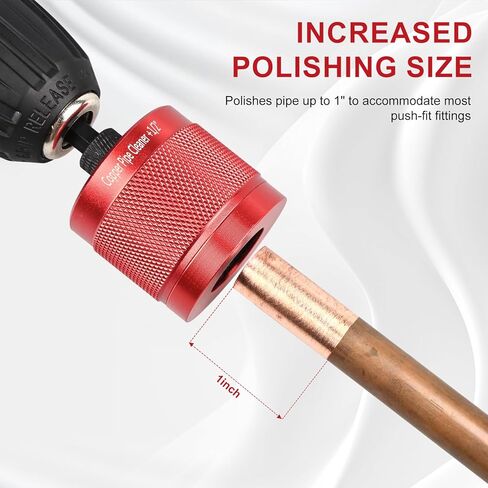 منظف ​​أنابيب نحاس معدني 1/2 بوصة و3/4 بوصة و1 بوصة للمثقاب، مع ساق سداسية 1/4 بوصة و6 شفرات فرشاة و6 فرش تنظيف الأنابيب، وأدوات سباكة للتنظيف والتلميع وإزالة الصدأ in Kuwait