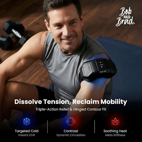 حزمة ثلج كهربائية لاسلكية ووسادة تدفئة من BOB and BRAD ThermArmor لتخفيف الآلام، مكعب حراري 3 في 1 من FSA مع حرارة فورية وباردة وعلاج متباين، مفصل مريح بزاوية 45 درجة للركبة والكتف والمرفق، مؤهل لـ HSA in Kuwait
