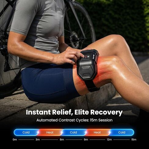 حزمة ثلج كهربائية لاسلكية ووسادة تدفئة من BOB and BRAD ThermArmor لتخفيف الآلام، مكعب حراري 3 في 1 من FSA مع حرارة فورية وباردة وعلاج متباين، مفصل مريح بزاوية 45 درجة للركبة والكتف والمرفق، مؤهل لـ HSA in Kuwait