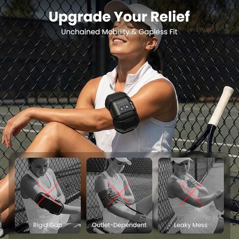 حزمة ثلج كهربائية لاسلكية ووسادة تدفئة من BOB and BRAD ThermArmor لتخفيف الآلام، مكعب حراري 3 في 1 من FSA مع حرارة فورية وباردة وعلاج متباين، مفصل مريح بزاوية 45 درجة للركبة والكتف والمرفق، مؤهل لـ HSA in Kuwait