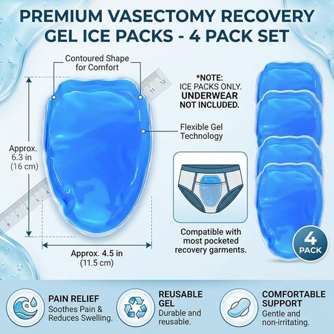 Vasectomy Ice Packs, Cold Pack Testicular Support and Pain Relief, Cold Compress Flexible Gel Ice Pack Vasectomy Gift for Men (Black Ice Pack) in Kuwait