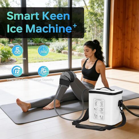 16QT Ice Machine for Knee After Surgery - Upgrade 3.0, 5 Flow Modes, Knee Ice Machine with 6 Timer, Cold Therapy System for Joint Pain, Swelling, Athletes & Injury Recovery in Kuwait