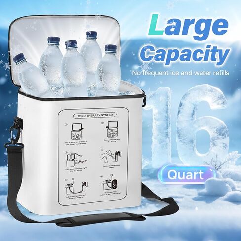 16QT Ice Machine for Knee After Surgery - Upgrade 3.0, 5 Flow Modes, Knee Ice Machine with 6 Timer, Cold Therapy System for Joint Pain, Swelling, Athletes & Injury Recovery in Kuwait