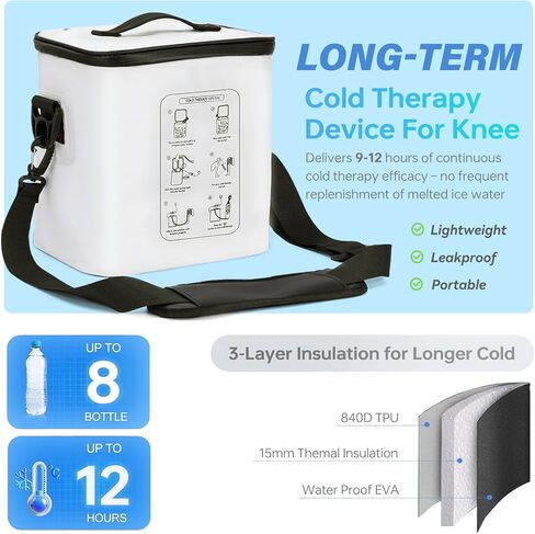 16QT Ice Machine for Knee After Surgery - Upgrade 3.0, 5 Flow Modes, Knee Ice Machine with 6 Timer, Cold Therapy System for Joint Pain, Swelling, Athletes & Injury Recovery in Kuwait