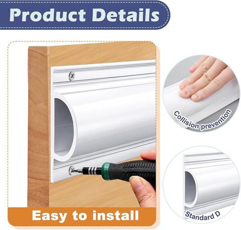 Frienda 16 Ft Standard D Dock Bumpers, Full Face Edging Side Gard PVC Profile Dock Guard for Straight Edge and Side Full Protection Boat Protection, White in Kuwait