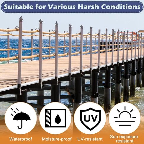 Frienda 16 Ft Standard D Dock Bumpers, Full Face Edging Side Gard PVC Profile Dock Guard for Straight Edge and Side Full Protection Boat Protection, White in Kuwait