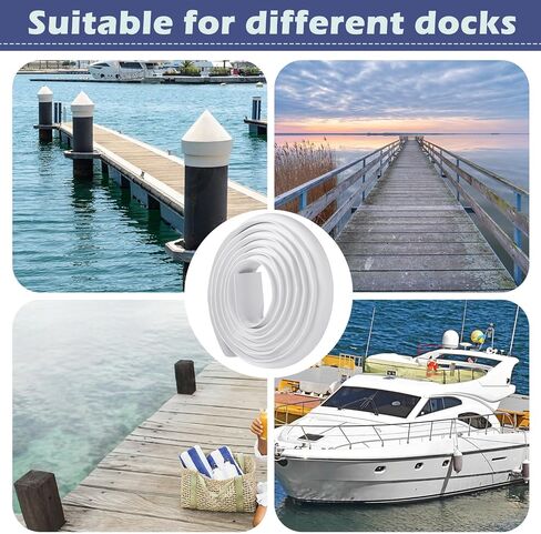 Frienda 16 Ft Standard D Dock Bumpers, Full Face Edging Side Gard PVC Profile Dock Guard for Straight Edge and Side Full Protection Boat Protection, White in Kuwait