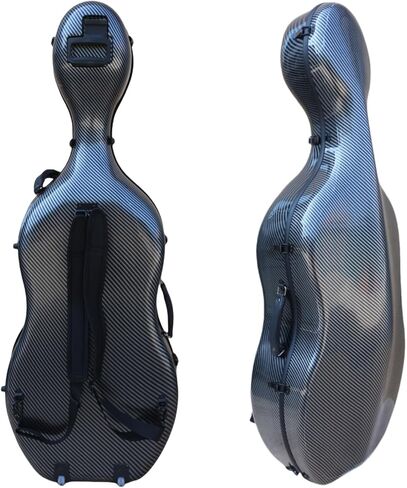Cello Case 4/4 Hard, Mixed Carbon Fiber Shell with Durable Wheels and Backpack Straps,Embedded handle, Weight about 4kg(Black) in Saudi Arabia