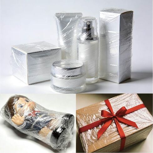 Polysells 2 Pack 5" x 1200ft MIni Roll Stretch Film with Handle, 80 Gauge Clear Moving & Packing Plastic Wrap for Boxes, Luggage, Bundling & Storage in Kuwait