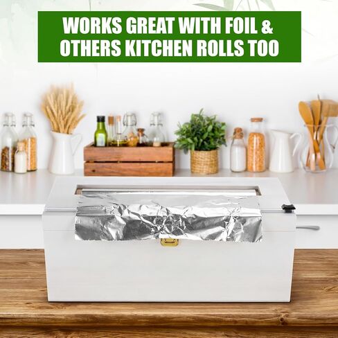 12" Commercial Plastic Wrap Dispenser with Cutter & Roller Heavy Duty Holder for 3000ft Film 1000ft Foil Roll for Restaurant Kitchen Foodservice in Saudi Arabia