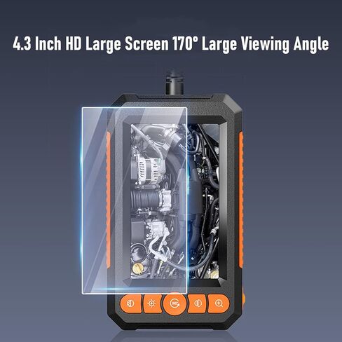 Industrial Endoscope, 4.3 Inch Screen Endoscope, 10m Cable Inspection Camera with Light & IP67, 8mm Single Lens, Ideal for Car Pipe Inspection & Mechanical Check in Saudi Arabia