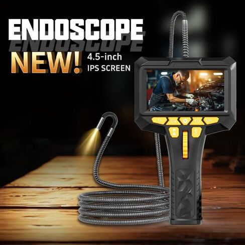 4.5-inch Screen 360°Rotating Industrial Endoscope 6/3.9mm Single and Dual HD Lens car Repair Carbon Deposit Sewer(6mm-2m-Dual Lens) in Saudi Arabia