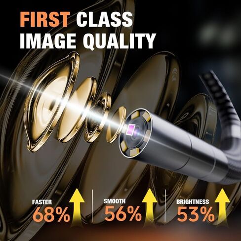4.5-inch Screen 360°Rotating Industrial Endoscope 6/3.9mm Single and Dual HD Lens car Repair Carbon Deposit Sewer(6mm-2m-Dual Lens) in Saudi Arabia