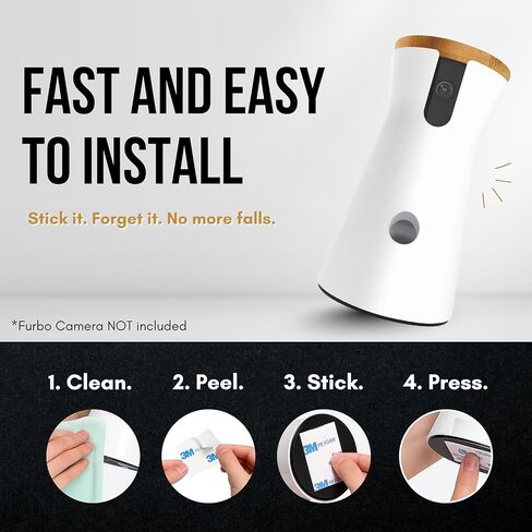 وسادات لاصقة متوافقة مع كاميرا Furbo Dog | ملصقات تثبيت بديلة للطرازات 360 والأصلية | وسادات تثبيت قابلة للتقشير والعصا غير قابلة للانزلاق | ملحقات كاميرا الحيوانات الأليفة الخالية من المخلفات (12 قطعة) in Kuwait