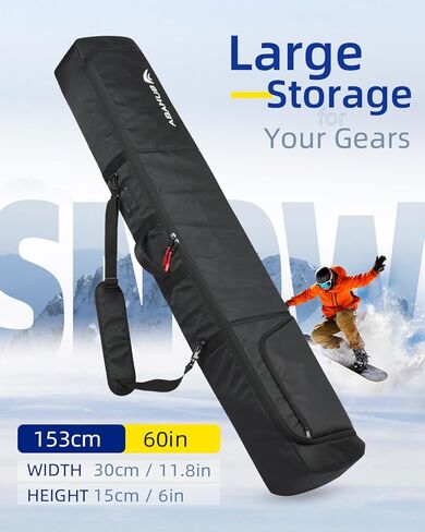 Abahub Padded Snowboard Bag for Air Travel, Snowboard Travel Bag Gear Bag for Flying, Up to 153cm/163cm (60in/64in) in Saudi Arabia