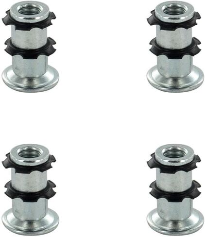 Outwater Industries Double Star Threaded Caster Insert | Heat Treated Steel | Fits 3/4 Inch Round 16-18 Gauge Tube | Thread: 5/16-18 | 4 Pack in Saudi Arabia