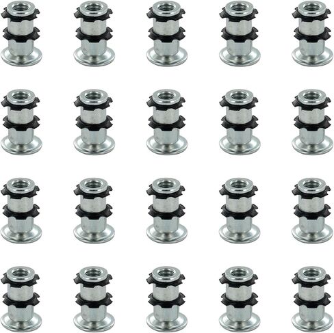 Outwater Industries Double Star Threaded Caster Insert | Heat Treated Steel | Fits 3/4 Inch Round 16-18 Gauge Tube | Thread: 5/16-18 | 4 Pack in Saudi Arabia