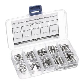 uxcell 100pcs Wire Thread Insert Kit M6 x 1 (1D-3D) Metric 304 Stainless Steel Helical Inserts Coiled Thread Repair Kit Wire Screw Threaded Sleeve Sheath for Mechanical Equipment in Kuwait