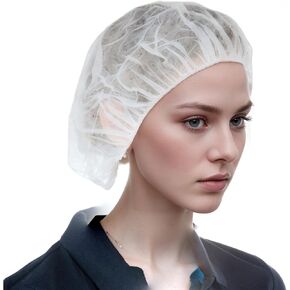 قبعات منتفخة للاستعمال مرة واحدة للتنظيف، شبكة شعر مقاس 60.96 سم لعمال خدمات الطعام والممرضات واستخدام الصالونات in Kuwait