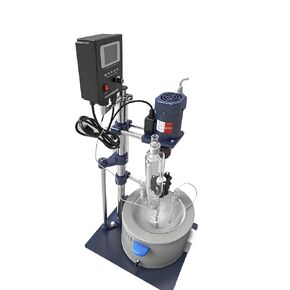5L Glass Reactor, Lab Single-Layer Chemical Reaction Vessel with Digital Display, Jacketed Reactor for Reaction Distillation, Adjustable Speed 0-600 RPM, Withstand -120℃ to 300℃ in Kuwait