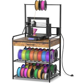 3D Printer Stand with Filament Storage – Heavy Duty Metal 3D Printer Table with Drawer and Power Hub for Workshop, Studio, and Office in Saudi Arabia