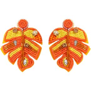 أقراط أوراق النخيل الخضراء للنساء ، وأوراق أوراق النبات البوهيمية المصنوعة يدويا in Kuwait