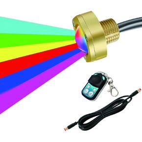 RGBW Standard 1/2" NPT Boat Drain Plug Lights with a 1.5m Extension Cord, IP68 Underwater LED Trailer Lights with APP& RF Control for Boat Pool Yacht Fishing, with The Smart Cooling Systen in Kuwait