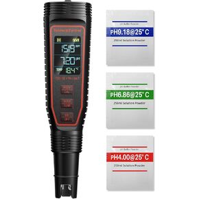 مجموعة أدوات قياس درجة الحموضة الرقمية 5 في 1 من Spider Farmer للمياه، جهاز اختبار ملوحة درجة الحرارة TDS EC مع ATC ​​قابل لإعادة الشحن للنباتات المائية وخزان الأسماك وحوض السمك (IP67 مقاوم للماء) in Kuwait