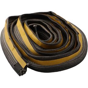 Stove Rope Door Seal for Woodburner or Oven, 10mm Diameter, 18mm Width, 550°C Fire Resistant Textured Glass Yarns Cord, Black, Length 2m(2 meters) in Kuwait