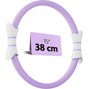 حلقة بيلاتيس مقاس 14 بوصة - دائرة سحرية لتنغيم الجزء الداخلي من الفخذ والذراع والجذع | مقابض إسفنجية مضادة للانحناء | معدات اللياقة البدنية المنزلية للنساء in Kuwait