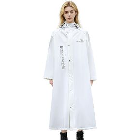 Waterproof Raincoat for Adults Reusable Lightweight Breathable Rain Jacket Poncho for Women Men with Drawstring Hooded in Kuwait