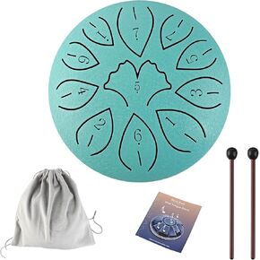 Steel Tongue Drum, 6 Inch 11 Notes Outdoor Rain Drum, Music Education And Yoga Gift, Includes Sheet Music, Drum Mallet, And Carry Bag in Kuwait