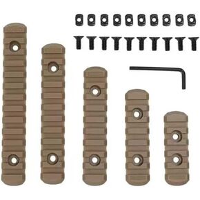 5-Pack Polymer Picatinny Rail Sections Kit, 5/7/9/11/13 Slots Lightweight Rail Mount System for Rifles/Shotguns/Tactical Gear in Kuwait