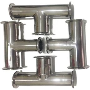 1PCS 1.5'' 25MM Tri Clamp 3 Way Tee 304 Stainless Steel Ferrule Tee Connector Pipe Fitting 1.5 Tri in Kuwait