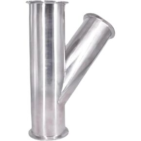 19mm-108mm Pipe OD 1.5" 2" 3" 4" Tri Clamp Oblique Y Shaped 3 Way SUS 304 Stainless Fitting Spliter(76MM OD K91MM_R TYPE) in Kuwait