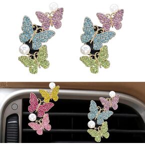 2 أجهزة كمبيوتر لطيف ضفدع سيارة تنفيس الهواء ، بلينغ سيار ديكور إكسسوارات السيارة سحر العطرية مقاطع نشر مع 6 منصات غير معقولة in Kuwait