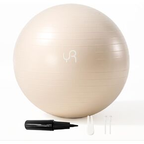 YR Exercise Ball 21.6''/25.6''/29.5'' Yoga Ball for Workout Pregnancy Stability, Anti Burst Fitness Ball for Home Gym & Office Chair, Core & Balance Training, Physical Therapy - White in Kuwait