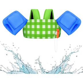 HeySplash Toddler Swim Vest for 22-44 Lbs/22-55 Lbs, Toddler Floatie with Adjustable Safety Shoulder & Back Buckle, Kids Swim Vest with Arm Floaties, Pool & Beach Swim Trainer for Boys Girls in Kuwait