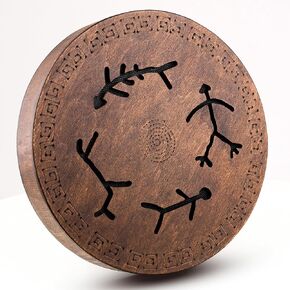 قرص المطر، 8.6 بوصة (22 سم) طبلة المحيط الخشبية، أداة شفاء الصوت للتأمل واليوجا والاسترخاء، تصميم بدائي in Kuwait