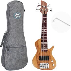 Batking Mini Electric Bass Guitar, Travel Ubass 4 Strings, Fretted Ukelele Bass with Gig bag & Wrench in Kuwait