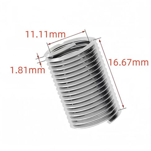 7/16-14UNC Helicoil Wire Inner Thread Inserts, 1.5D Coiled Wire Helical Screws, 304 Stainless Steel, 50Pcs in Saudi Arabia