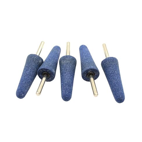 5 pc Mounted Stone Point Blue Aluminum Oxide Abrasive Grinding 1 Inch Diameter 2-3/4 Inch Long, 1/4 Inch Shank in Saudi Arabia