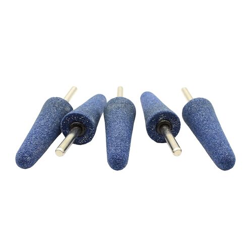 5 pc Mounted Stone Point Blue Aluminum Oxide Abrasive Grinding 1 Inch Diameter 2-3/4 Inch Long, 1/4 Inch Shank in Saudi Arabia