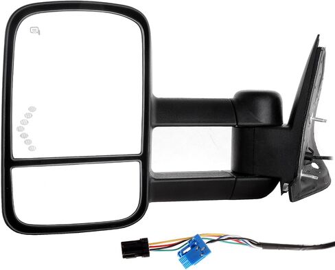 Power Control Tow Mirrors Compatible for 2004-2014 For Ford for F150 Truck Side Mirror with Heated Defrost Function Turn Signal Light Puddle Light Reflective Strip on the Back Manual Folding (A Pair in Saudi Arabia