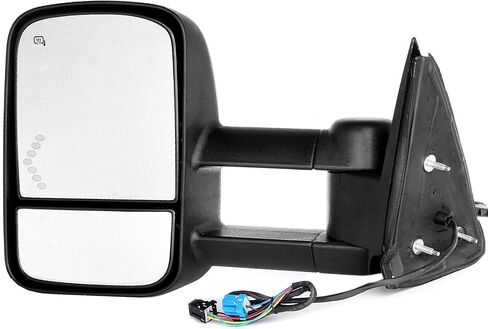 Power Control Tow Mirrors Compatible for 2004-2014 For Ford for F150 Truck Side Mirror with Heated Defrost Function Turn Signal Light Puddle Light Reflective Strip on the Back Manual Folding (A Pair in Saudi Arabia